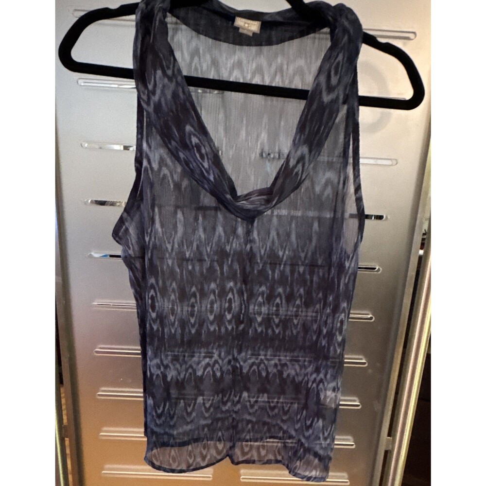 Converse One Star Blue Abstract V-Neck Sleeveless Tank Top Womens L
